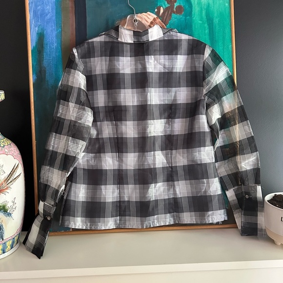 Bianca Nygard Chic Black and White Plaid Women's Blouse 12 - Picture 7 of 16